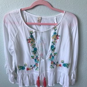 Embroidered floral blouse